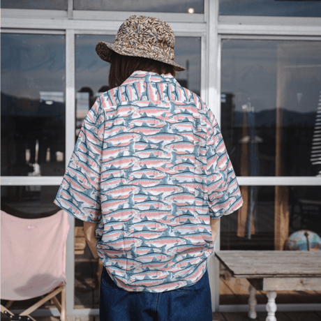South2 West8, S/S Open Collar Shirt-Trout