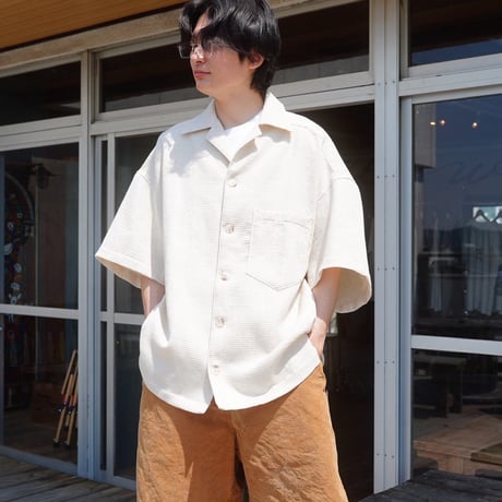 MONOSTEREO,Thermal Bath Waffle Oversized Shirt