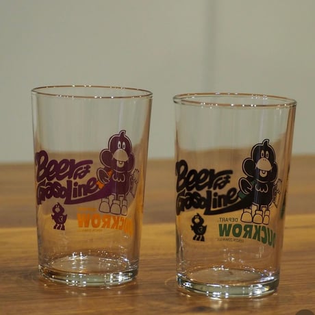 DUCKROW DEPART, BEERはGASOLINE(瓶ビールグラス)