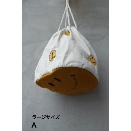 BROWN TABBY, キナリ帆布スマイル巾着