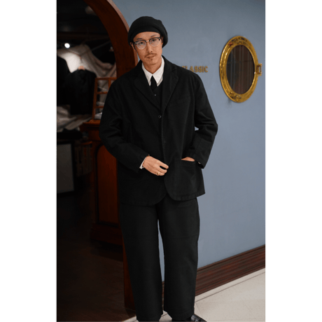 PORTER CLASSIC, BLACK GABARDINE TIE