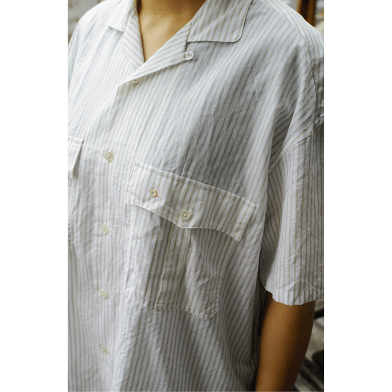 PORTER CLASSIC, KEROUAC GOLD STRIPE SHIRT | Pur PORTER CLASSIC, KEROUAC GOLD STRIPE SHIRT | Pur