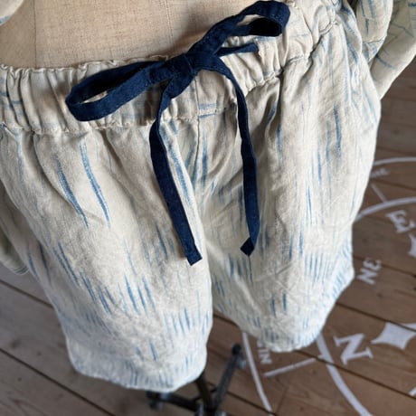 PORTER CLASSIC, OLD FRANCE INDIGO PRINT SHORTS