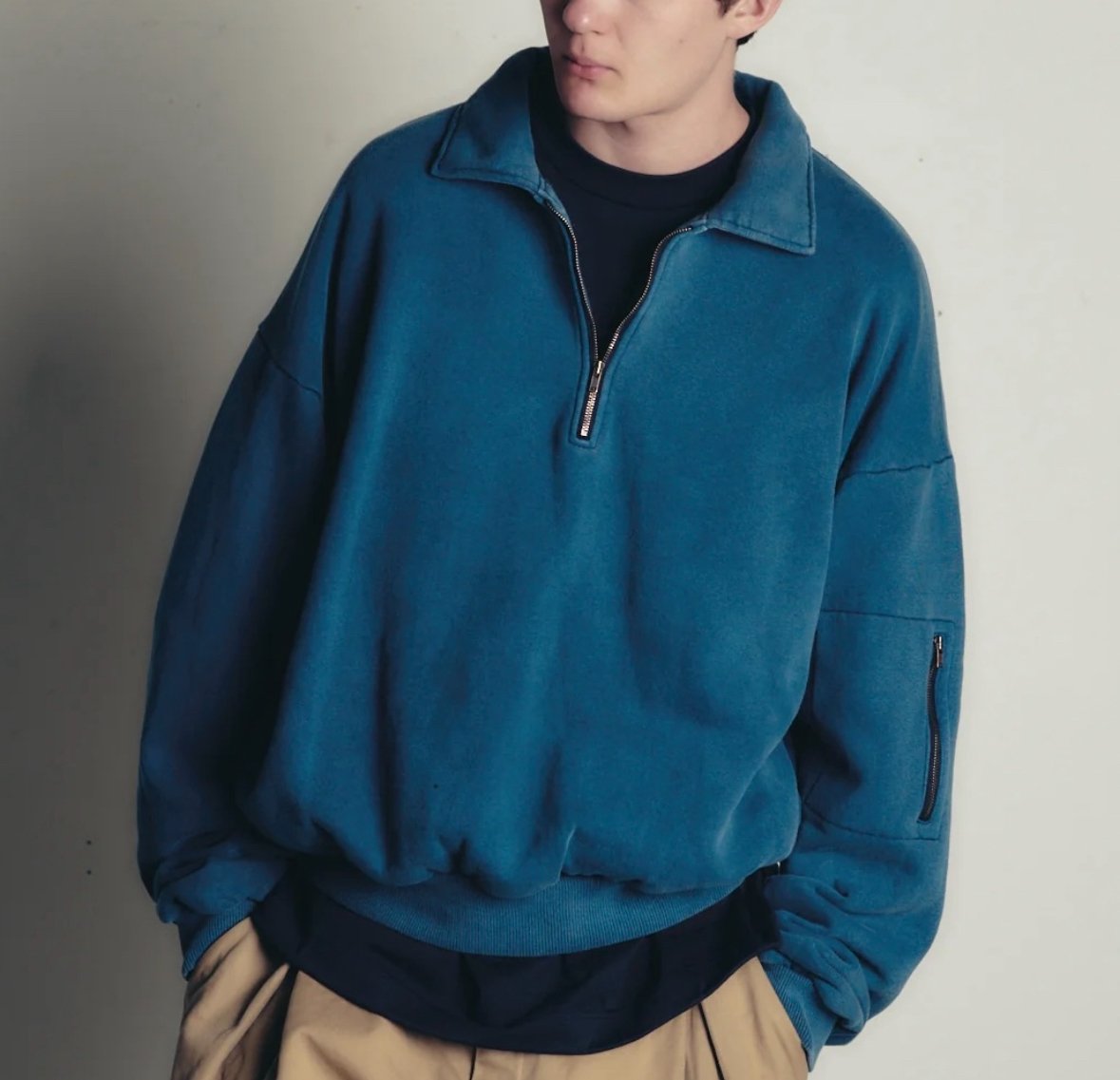 is-ness,PIGMENT DYED ZIP SWEAT SHIRT | Purveyors