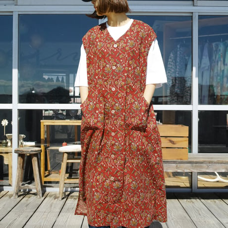 South2 West8,Sleeveless V Neck Dress -Batik Prinred