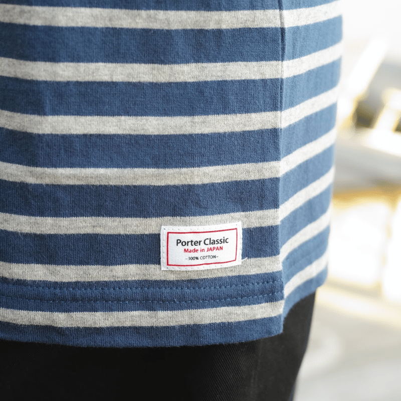 トップス PORTER CLASSIC BEATNIK BORDER T-SHIRT PORTER CLASSIC, BEATNIK BORDER T-SHIRT | Purveyors
