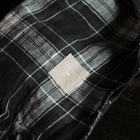 LOCALLY, cotton/linen check stole