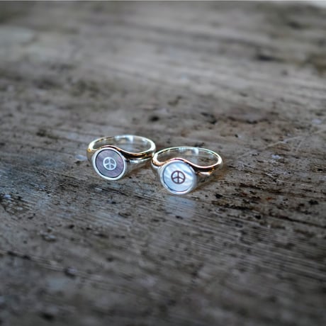 PORTER CLASSIC, PEACE SHELL SILVER INLAY RING