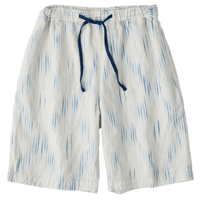 PORTER CLASSIC, OLD FRANCE INDIGO PRINT SHORTS
