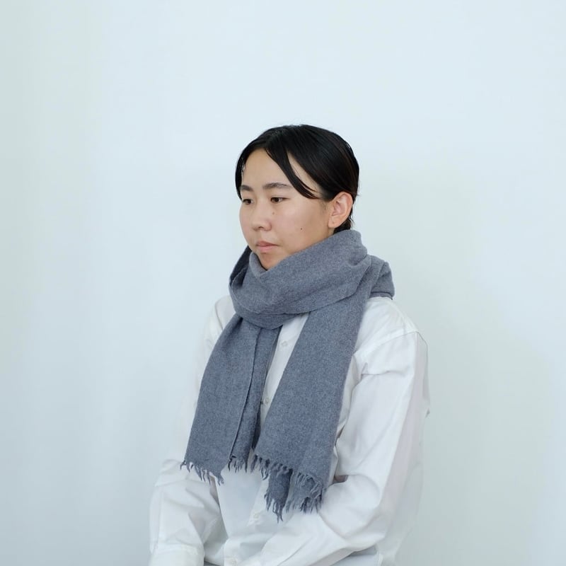 ワンアパ / mohair mulch border muffler ワンアパ / mohair mulch border muffler ワンアパ / mohair
