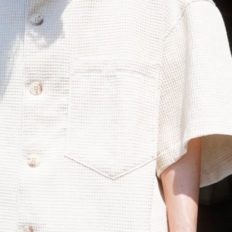 MONOSTEREO,Thermal Bath Waffle Oversized Shirt