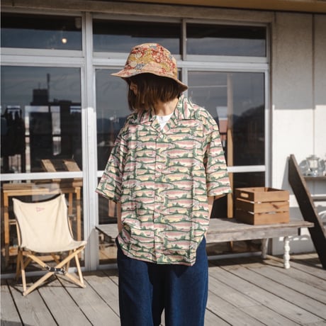 South2 West8, S/S Open Collar Shirt-Trout