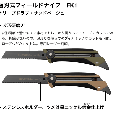 OLFA WORKS, フィールドナイフ替刃