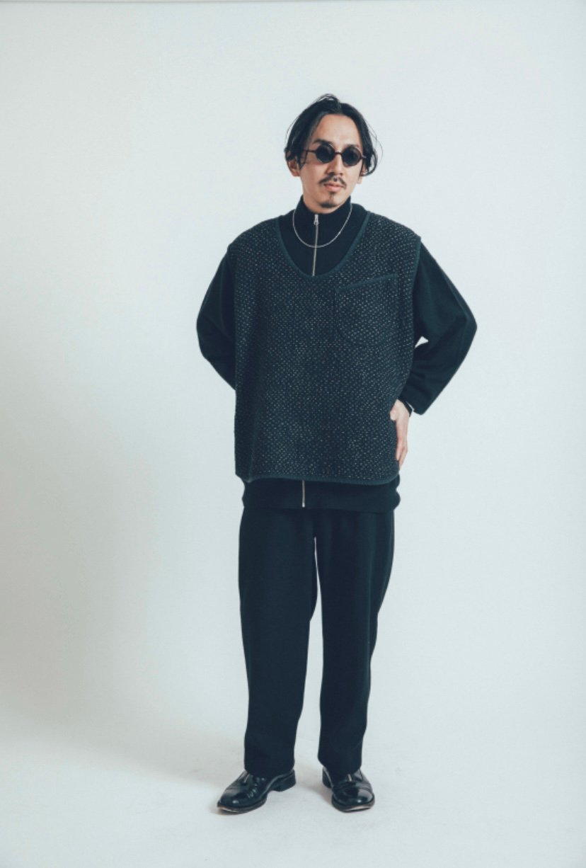 PORTER CLASSIC, NEW SASHIKO PULLOVER VEST | Pur PORTER CLASSIC, NEW SASHIKO PULLOVER VEST | Pur
