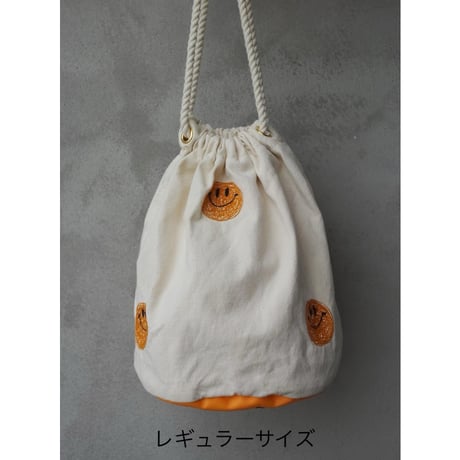 BROWN TABBY, キナリ帆布スマイル巾着