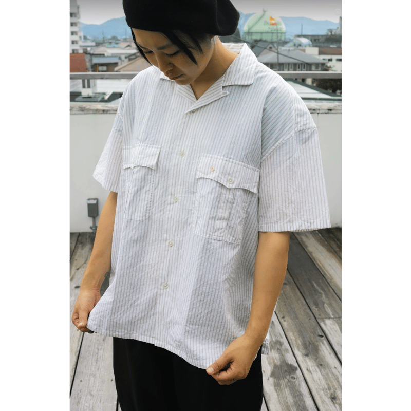 PORTER CLASSIC, KEROUAC GOLD STRIPE SHIRT | Pur PORTER CLASSIC, KEROUAC GOLD STRIPE SHIRT | Pur