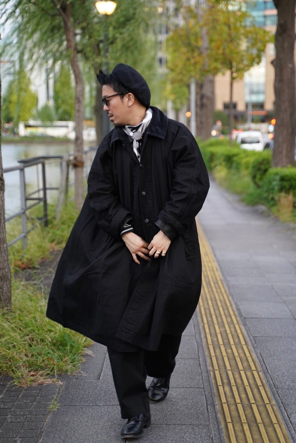 Porter classic 21AW swing coat black - ステンカラーコート