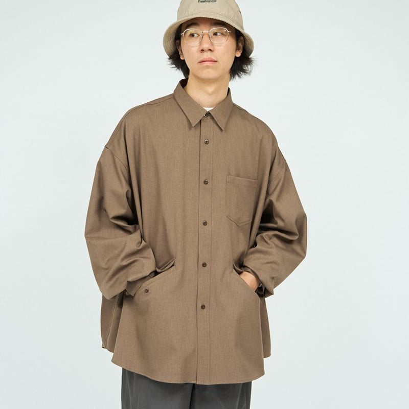 【新品】フレッシュサービス ウーリー ツイル テック シャツ L ブラウン FreshService, WOOLY TWILL TECH SHIRT | Purveyors