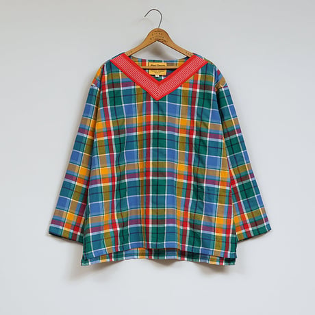 Nigel Cabourn×ORIGINAL MADRAS TRADING COMPANY,Rib V Neck