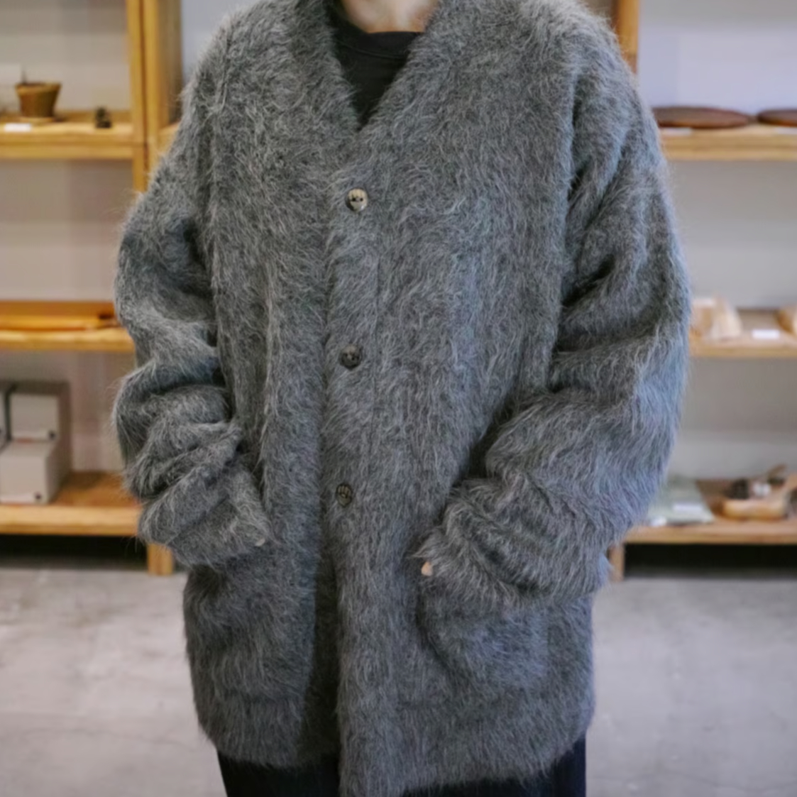 THE INOUE BROTHERS, Suri Alpaca Cardigan | Purv