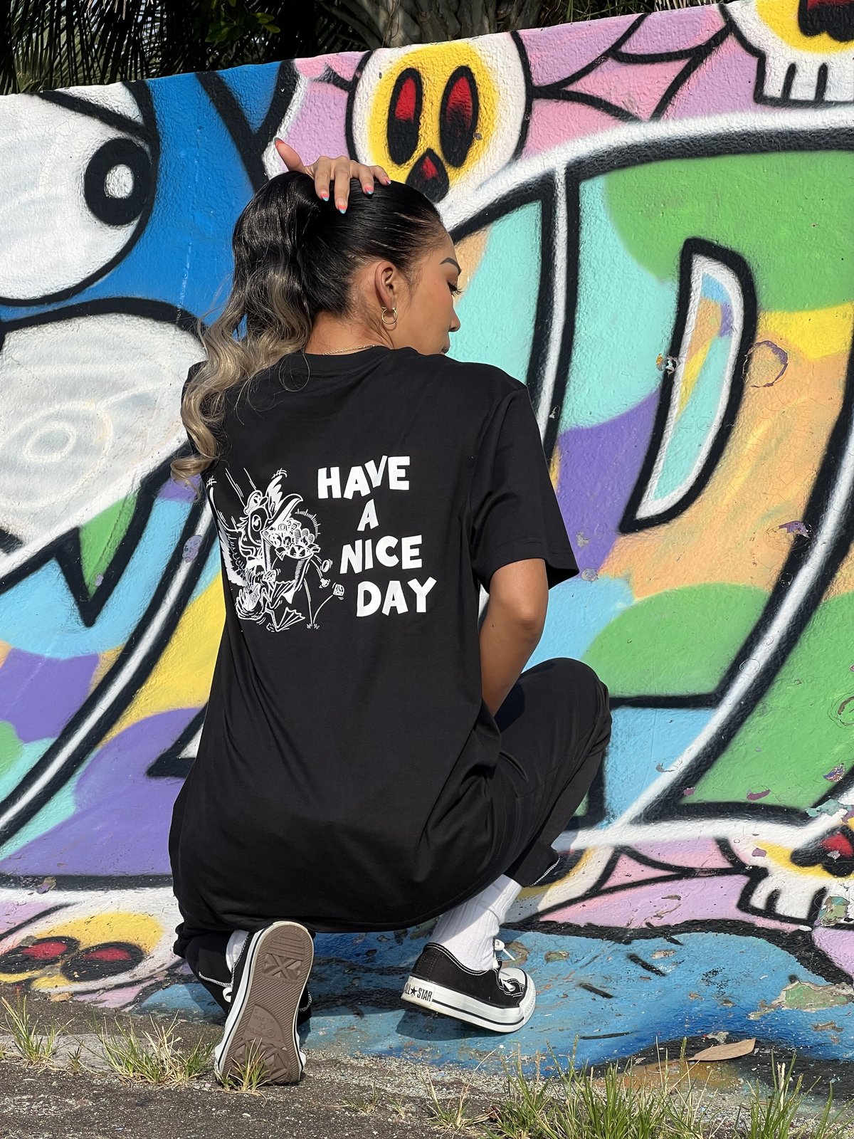 HAVE A NICE DAY” Tシャツ(BK) | YENC