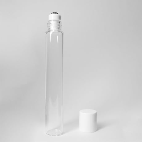 日本製 10mlガラスロールオンボトル クリアボトル白キャップ  5個セット 移し替え用ジョーゴ付き