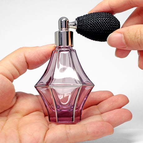 日本製　ルームフレグランス用スプレー容器としてもオススメ！香水移し替えに便利なノズル＆ジョーゴ付　 Hiromichiバルブアトマイザー 桔梗 アメジスト
