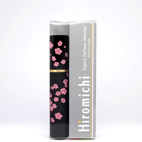 日本製　消毒用エタノールにも対応！移し替えに便利なノズル＆ジョーゴ付　ヒロミチ パースメタルアトマイザー 寒梅ブラック　保証書付き