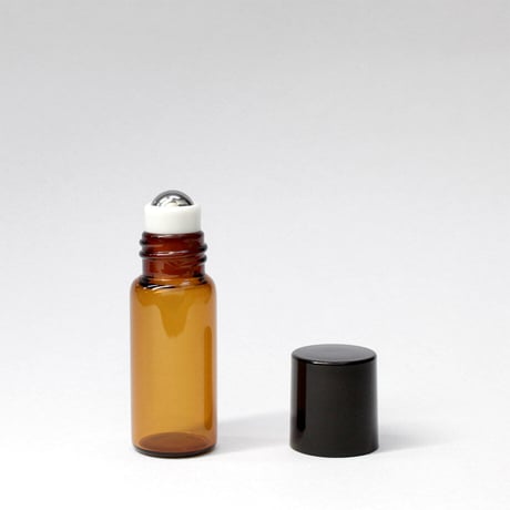 日本製 3mlガラスロールオンボトル遮光瓶ブラックキャップ  100個