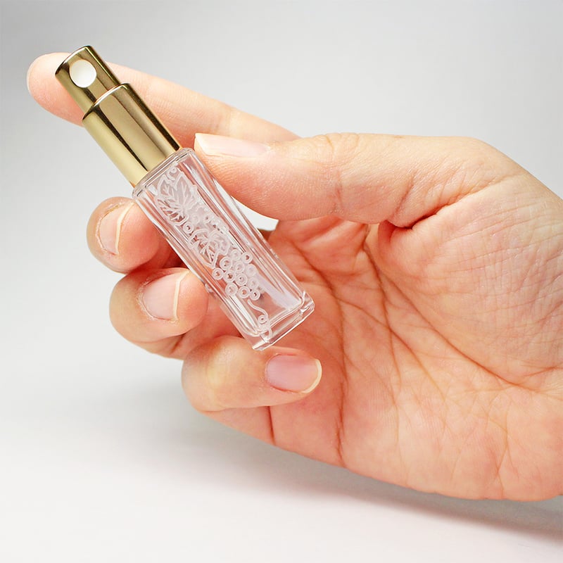 日本製 ヒロミチ パースグラスアトマイザー 葡萄（ぶどう） 金キャップ