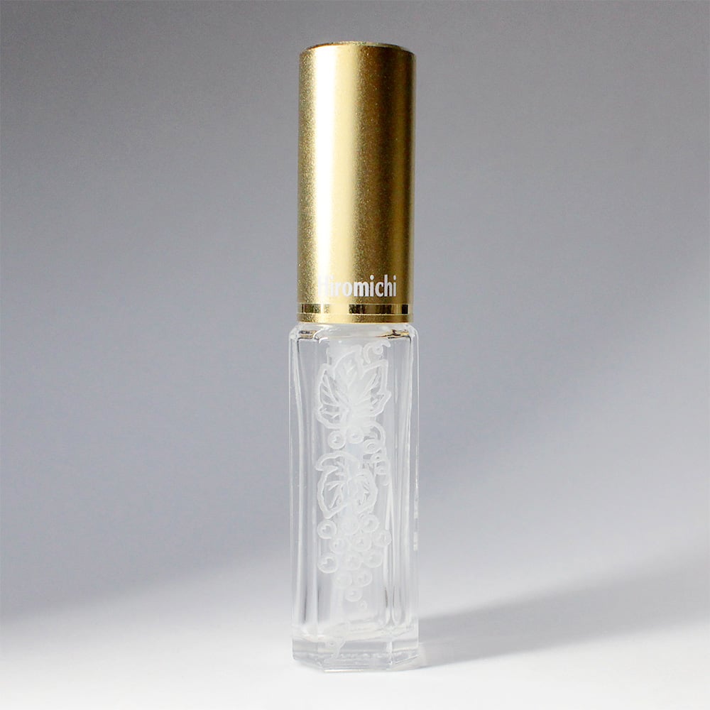 日本製 ヒロミチ パースグラスアトマイザー 葡萄（ぶどう） 金キャップ