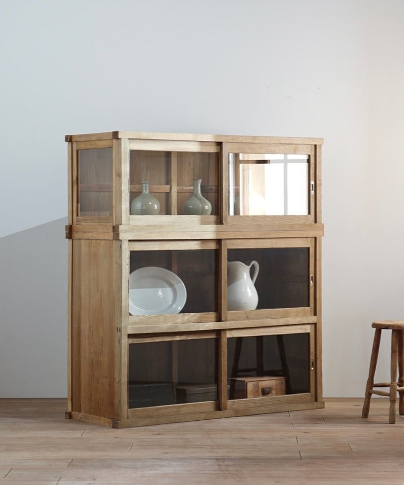 アンティークガラス棚 重ねのガラス棚 | 鯨オーケストラ