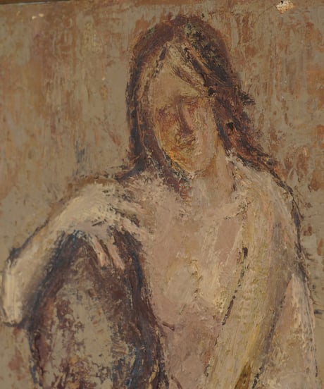 絵画　想いにふける裸婦