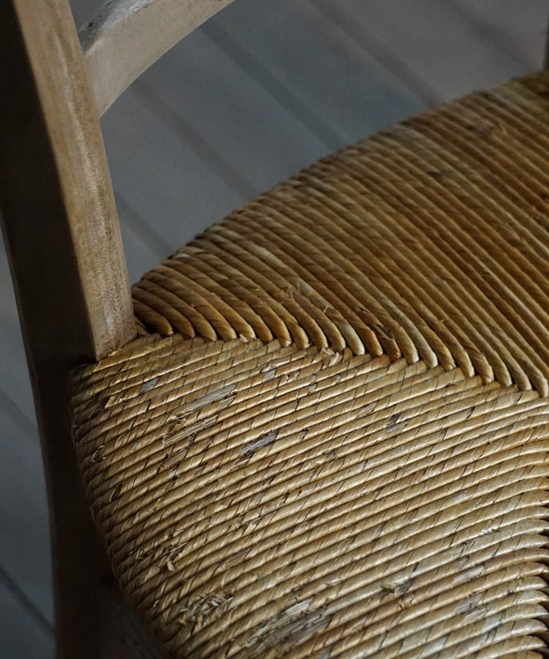 アンティーク ラッシュ スツール 縄編み チェア 椅子2個セット ますみ