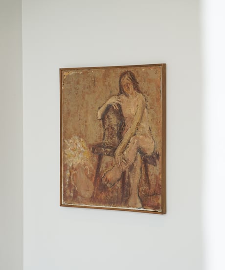 絵画　想いにふける裸婦