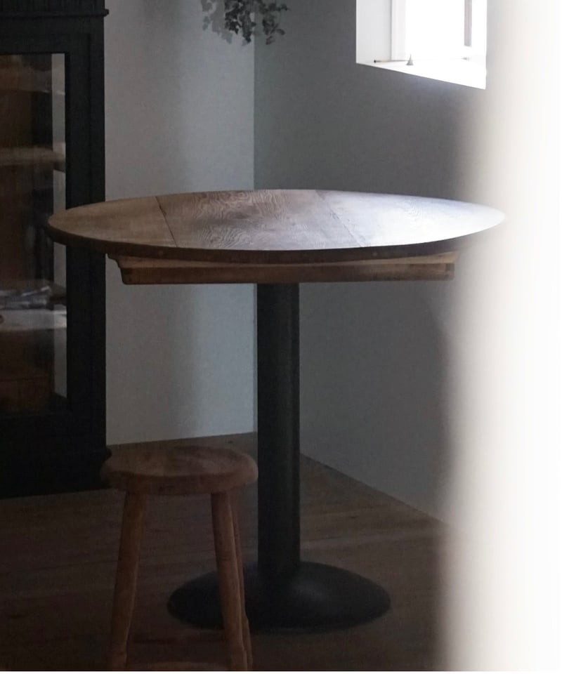 楢(ナラ)とブナ材のカフェテーブル　古道具 古家具 丸テーブル 店舗什器 丸テーブル | 鯨オーケストラ