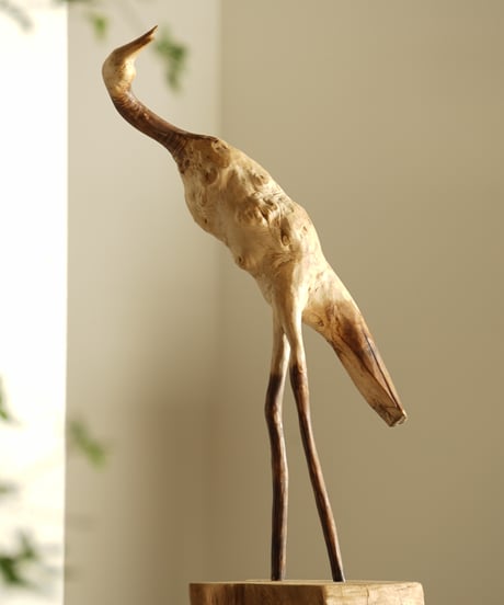 空を見上げる 鳥のオブジェ（大）