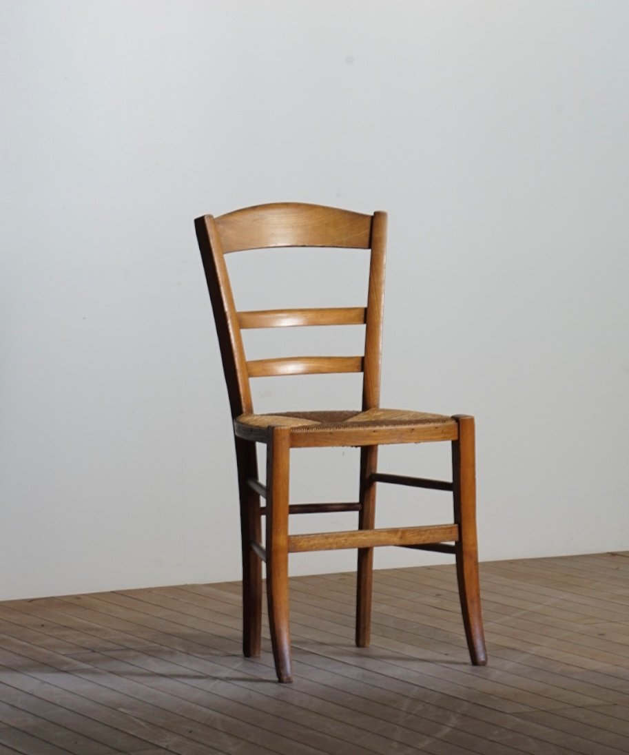 フランス アンティークチェア ラッシュ編み 無垢材 古家具 ブロカント ラッシュ網み チェア Ⅰ | 鯨オーケストラ