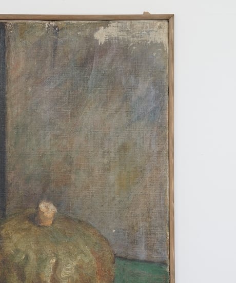 静物の絵画 / 琺瑯ケトルと南瓜と檸檬