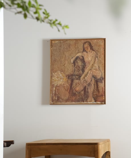 絵画　想いにふける裸婦