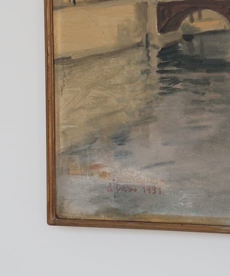 絵画 / 水辺の街並み（france 1931）