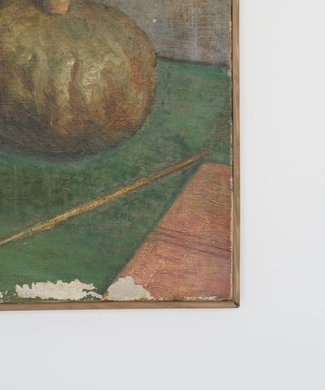 静物の絵画 / 琺瑯ケトルと南瓜と檸檬