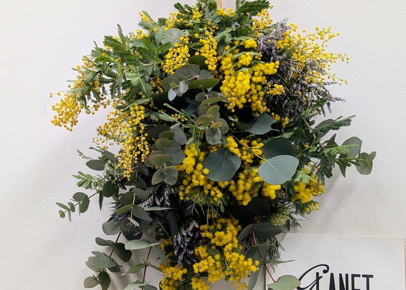 1点限り】ミモザ スワッグ A【フレッシュ 】 | Glanet collection