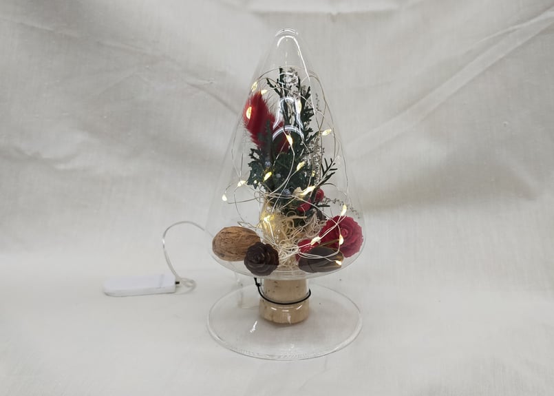 ❁とんがりガラスツリー・グリーン ❁プリザーブドフラワーツリー❁☞sale中‼︎ ガラスドームクリスマスツリーホワイト｜プリザーブドフラワー