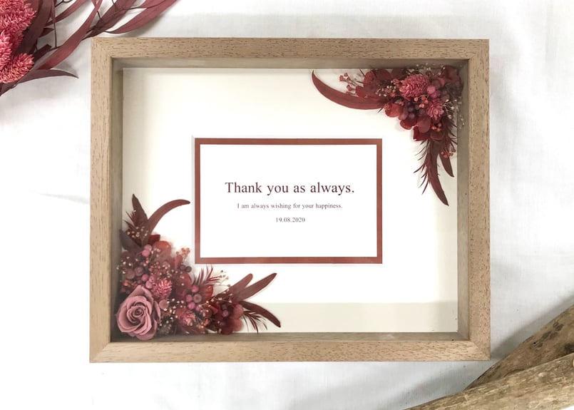 ドライフラワーのフォトフレーム Maroon (22cm×27cm) | Glanet