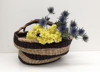 【Basket】インテリアバスケット(ストライプ)