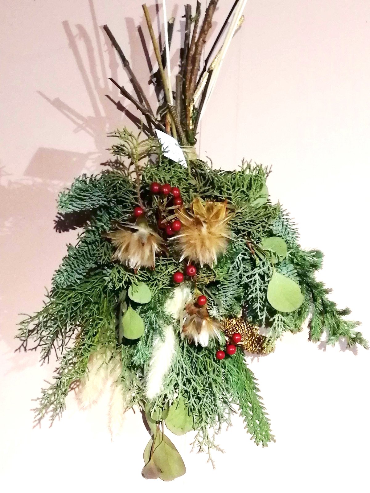 クリスマス(*^^*)縦長スワッグ　フレッシュ クリスマス(*^^*)縦長スワッグ フレッシュ