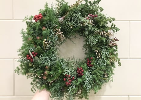 【受注生産】フレッシュクリスマスリース/本物の針葉樹でひとつひとつ丁寧に手作りでお届け