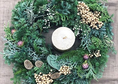【受注生産】フレッシュクリスマスリース/本物の針葉樹でひとつひとつ丁寧に手作りでお届け
