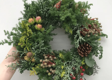 【受注生産】フレッシュクリスマスリース/本物の針葉樹でひとつひとつ丁寧に手作りでお届け